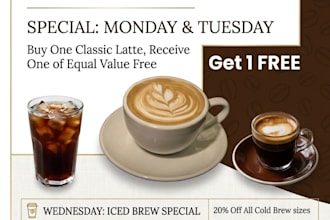 design modern coffee shop flyers and social media posts