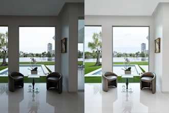 do professional real estate hdr and flambient photo editing