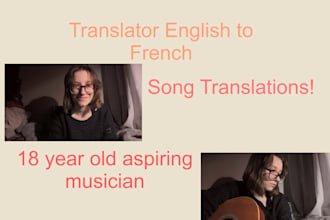 translate a song to french
