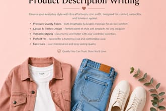write engaging fashion and clothing product descriptions