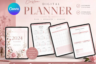 design printable and editable journal, planner, workbook, worksheet in canva