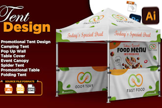 design tent, table cover, father flag and canopy tent