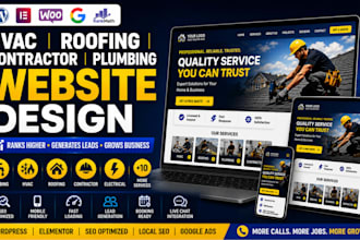design plumbing, hvac, roofing, electrician, cleaning contractor website