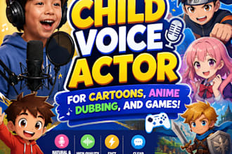be your child voice actor for cartoons, anime dubbing, and games