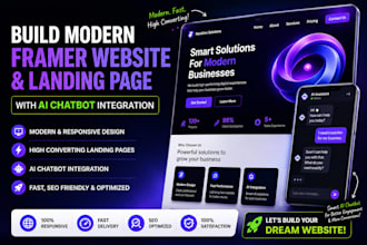build modern framer website landing page with ai chatbot integration