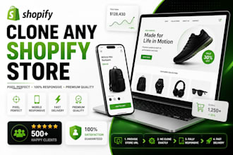 clone shopify, copy shopify, duplicate, redesign shopify store, shopify website