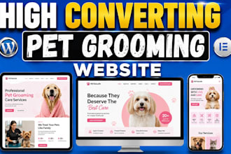 design pet grooming, pet care, dog walking, veterinary website