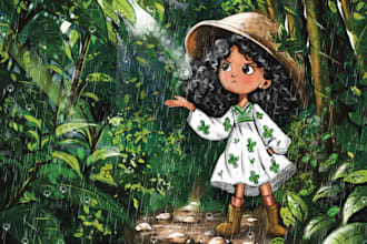 illustrate cute children books and storybook characters