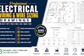 prepare electrical wiring and wire sizing drawings in act nt tas wa sa qld vic