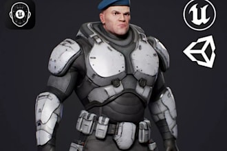 model sci fi armor, mech suit and hard surface character