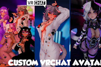 custom vrchat avatar anime vtuber vrc avatar  furry nsfw vr 3d avatar character