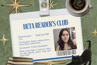 beta read your fiction novel and provide honest feedback