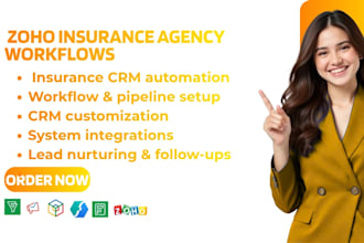 zoho CRM zoho bigin zoho flow zoho campaigns zoho forms insurance CRM workflows