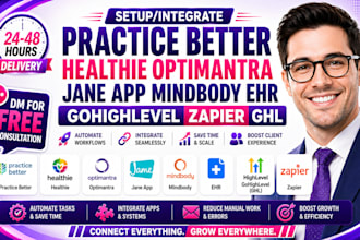 practice better healthie optimantra jane app mindbody ehr gohighlevel zapier ghl