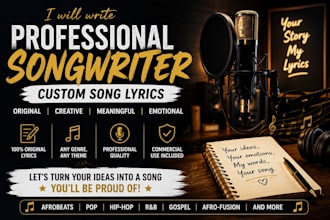 write original song lyrics for any genre