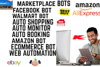 do facebook marketplace bot, walmart bot, listing bot, ai bot, amazon bot depop