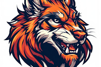 cartoon, mascot logo for gaming and business