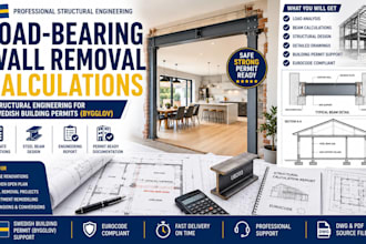 prepare structural calculations for load bearing wall removal in sweden