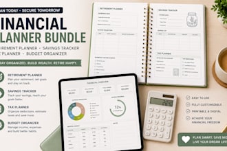 create a retirement planner, savings tracker, tax planner and budget organizer