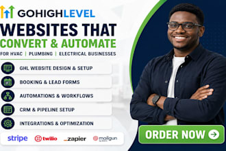 build gohighlevel website for hvac plumbing electrical roofing business ghl ai