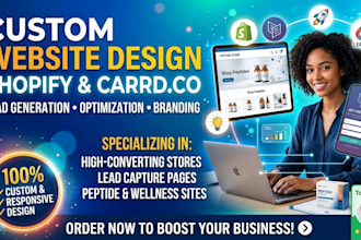 do shopify carrd co website design lead generation shopify peptide website