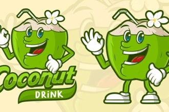 design a custom coconut logo for tropical and natural brands