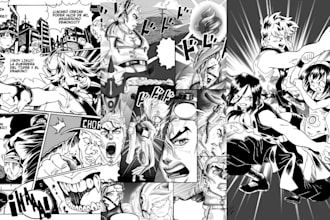 draw your shonen manga pages comic book webtoon illustrations as a manga artist