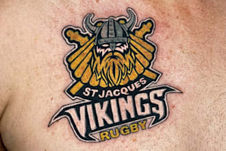 design a powerful rugby ball logo for sports teams