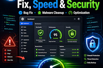 fix wordpress bugs, speed and security issues