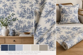 do elegant toile de jouy seamless pattern for fabric, wallpaper  textile print