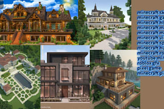 build minecraft maps, houses, villages, skins and  sprite sheet animation
