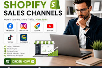 setup shopify sales channel facebook instagram google youtube simprosys tiktok