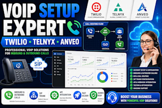 setup twilio telnyx anveo accounts for inbound and outbound calls