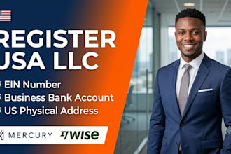 register US llc, ein, business bank account, and physical address proof