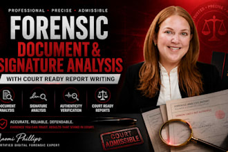 do forensic document and signature analysis with court ready report