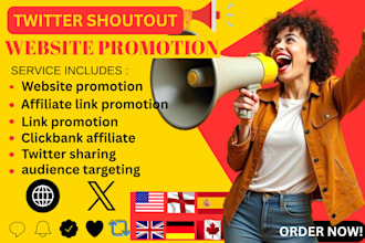 promote your website,shout out twitter promotion to 80m HQ audience