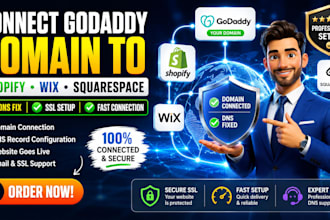 connect godaddy domain to shopify, wix, squarespace and fix dns