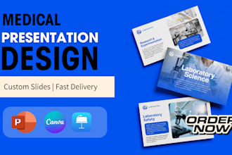 design medical research presentation, pitch deck, google nursing slides template