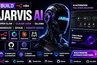 build n8n jarvis ai open claw github claude code omniroute website design ollama