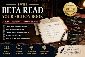 provide honest fiction feedback as an award winning author