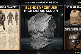 sculpt 3d wearable cosplay armor 3d print and paint cosplay creation 3d printing