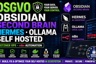 setup dsgvo obsidian second brain hermes ollama self hosted hetzner vps n8n