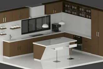 design modern kitchen layouts and 3d models