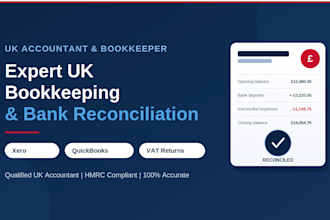 provide expert UK bookkeeping and bank reconciliation, UK accountant