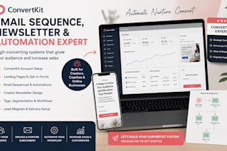 convertkit email sequence, creator newsletter automation kit landing page expert