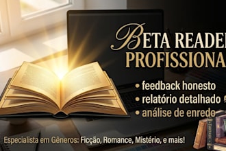 ser seu leitor beta e dar feedback detalhado do seu livro