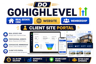 do gohighlevel real estate crm website gohighlevel membership client site portal