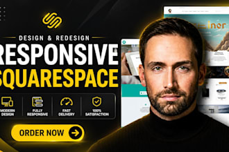 design a modern squarespace website redesign online store develoment seo