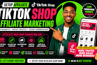 setup affiliate tik tok shop tiktok marketing, affiliate web shop promotion ads