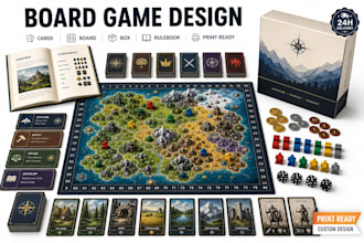 design custom board game, card game and tabletop game artwork